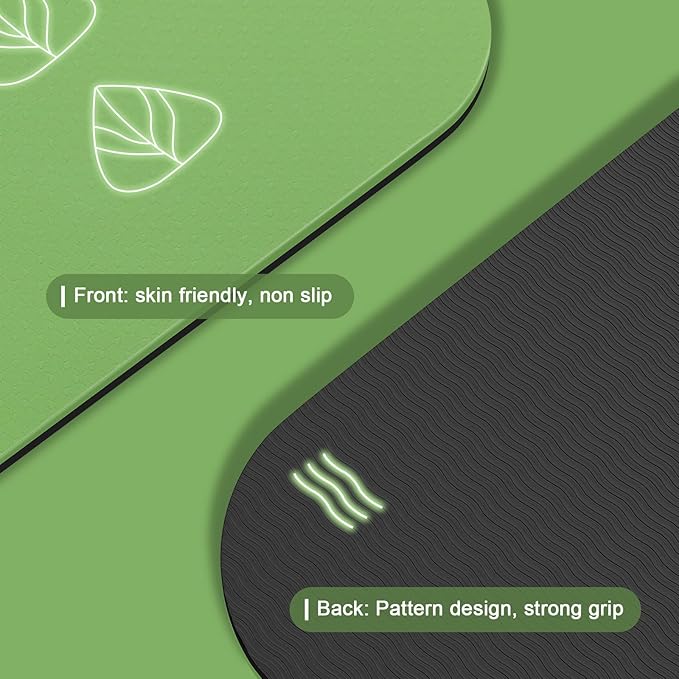 Foldable Yoga Mat 72" L x 32" W x 0.32 Inch Extra Thicked and Wided, Folding Yoga Mat for Travel with Canvas Carrying Bag, Non-Slip TPE Exercise Pilates Mat