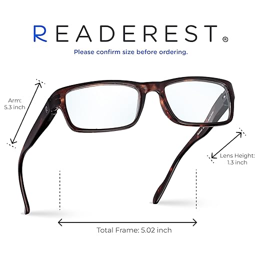 Readerest 1.25 Blue Light Reading Glasses - Lightweight Computer Glasses - Eye Strain, UV Glare Protection (Bourbon+Tortoise)