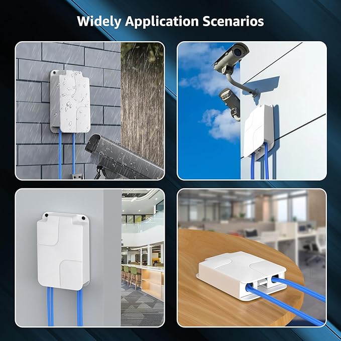 YuanLey Outdoor Gigabit PoE Extender 1 in 3 Out, 802.3af/at 4 Port PoE Repeater IP66 Waterproof, Vlan, Extend Additional 100m(328ft) of Power and Data Transmission, Wall Mount Plug and Play