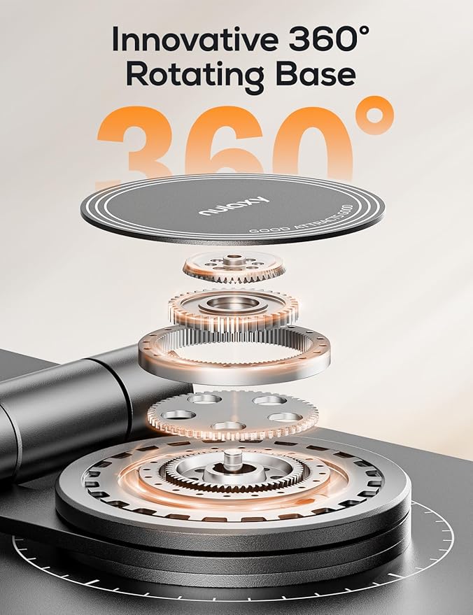 Nulaxy 2-Pack 360 Rotating Phone Stand, Fully Adjustable Foldable Phone Holder, Aluminum Desktop Cradle with Anti-Slip Base, Office Accessories Dock for All Phones with Thick Case, Black