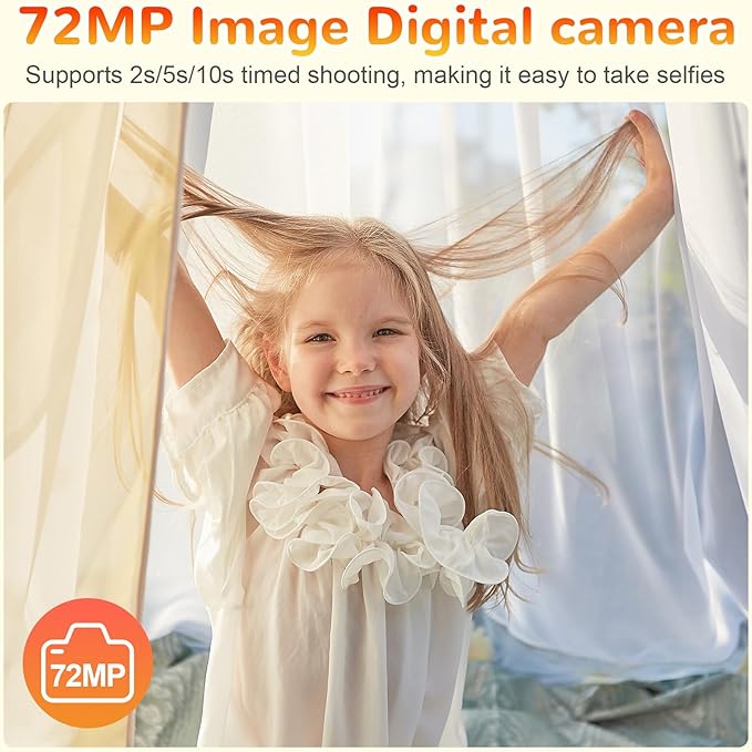 5K Digital Camera, 72MP Digital Cameras for Photography, UHD Autofocus Point and Shoot Compact Camera with Flash for Kids, Small Portable Vlogging Camera for YouTube with 2.8" Screen, 16X Zoom