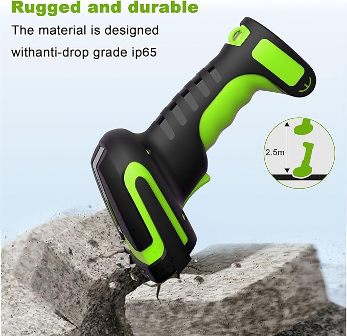 Industrial 433Mhz Wireless Barcode Scanner with Charging Cradle,IP65 Drop-Proof 2-in-1 Bluetooth and 433Mhz Barcode Reader for Laptop Desktop Tablet Android iOS,ipad