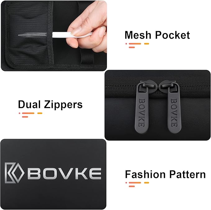 BOVKE Travel Cable Organizer Hard Protective Case