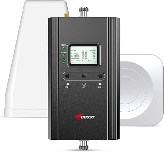 Hiboost Cell Phone Signal Booster for Home and Office, 4,000 sq ft, Boost 5G 4G LTE Data for Verizon AT&T and All U.S. Carriers, FCC Approved