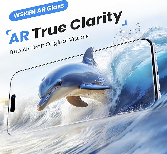WSKEN for iPhone 17 Pro Max Screen Protector - AR Original Visual, [100% Anti Reflection] Shatterproof Screen Protector 17 Pro Max Anti Glare Tempered Glass with Zero Bubble Installation Box, 2 PCS