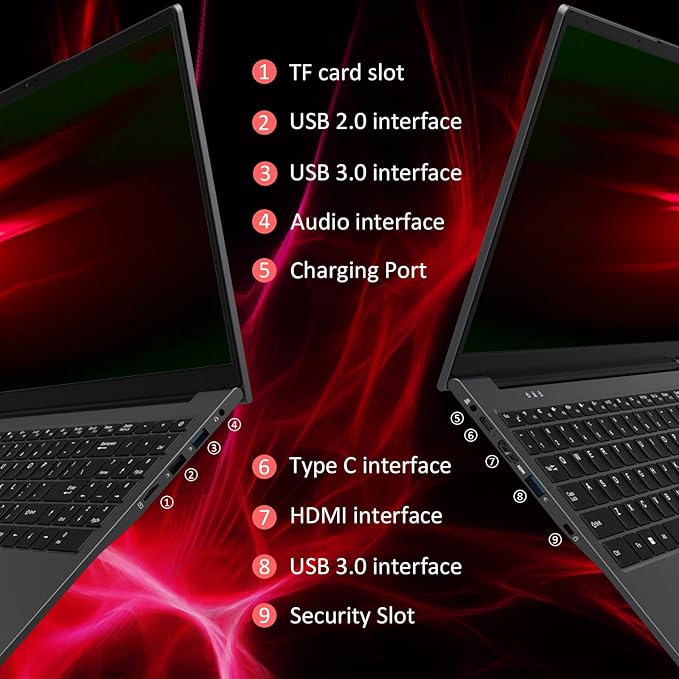 Laptop 15.6-Inch 16gb Ram | 512GB SSD Win 11 | N95 Processor (Up to 3.4ghz) | 16gb Ram | 512GB SSD | 60wh Battery | WiFi 5 and Bt 5 | USB 3.0, Minihdmi | Fingerprint Unlock | Numeric Keypad