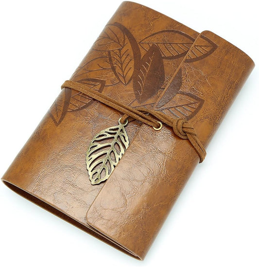EvZ Vintage Dark Brown PU Leather Cover Loose Leaf Blank Notebook Journal Diary Gift