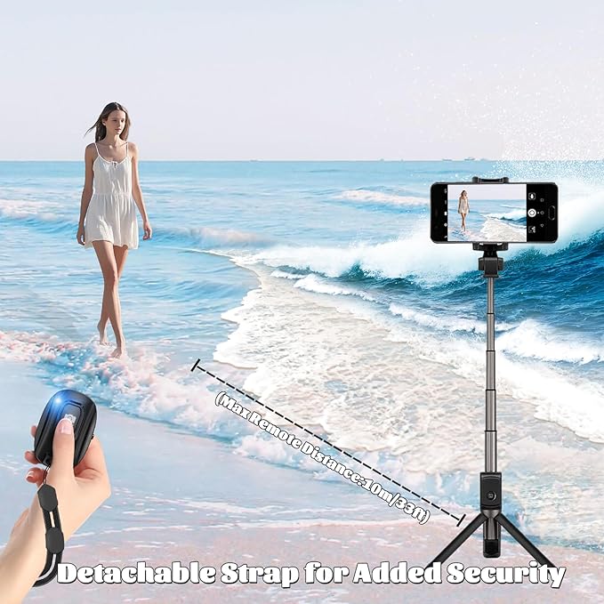 MAIRAN 2 Pack Rechargeable Wireless Camera Remote Shutter for iPhone and Android Smartphones, Bluetooth Phone Remote Control,Selfie Button for Photos and Videos Charging Cable and Wrist Strap Included