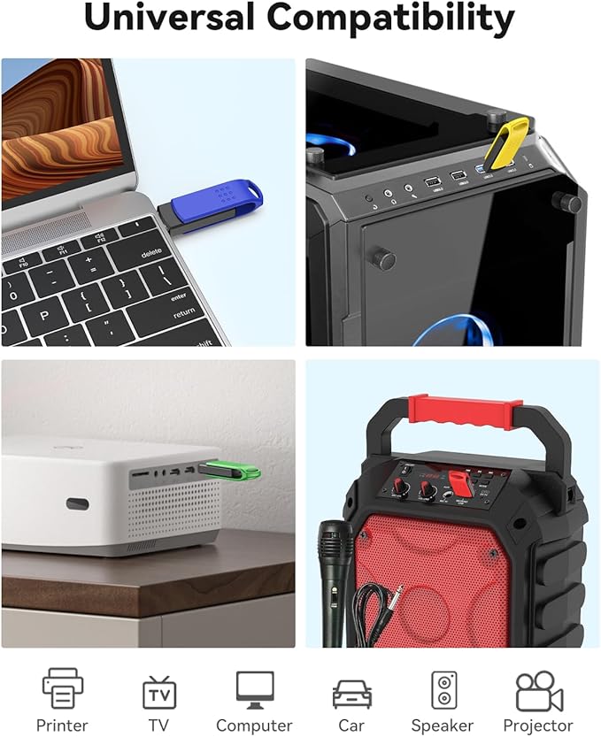 KOOTION 128GB USB Flash Drives 2-Pack, Jump Drive 2.0 USB Drive 128 GB Thumb Drive Swivel Memory Stick for Storage and Backup (2 Colors: Blue Black)