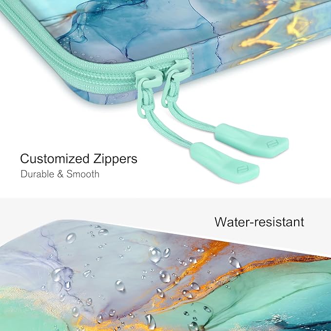 FINPAC Hard Laptop Sleeve Case for 13 inch MacBook Air M3 M2 M1 2024, 14 inch MacBook Pro M4/M3/M2/M1 A2918 A2992 A2779 A2442, Waterproof Case for Dell, Surface Laptop, HP, Acer, Emerald Marble