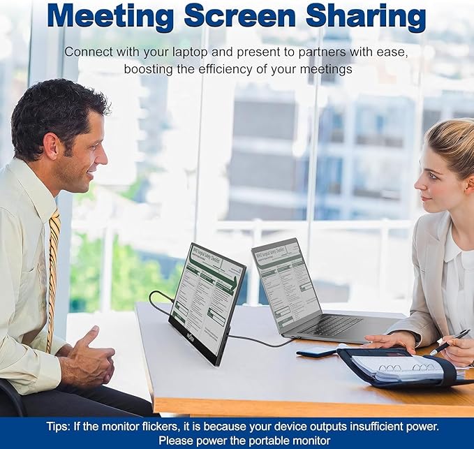 InnoView Portable Monitor 15.6" 1080P Portable Monitors for Laptop with Protective Sleeve Built-in 90° Adjustable Stand USB C HDMI Ultra-Slim Portable Laptop Monitor for MacBook Phone PS Xbox Switch