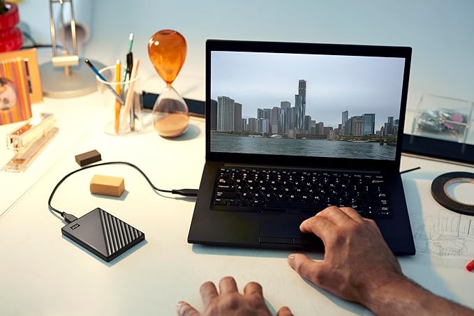 WD 1TB My Passport, Portable External Hard Drive, Black, backup software with defense against ransomware, and password protection, USB 3.1/USB 3.0 compatible - WDBYVG0010BBK-WESN