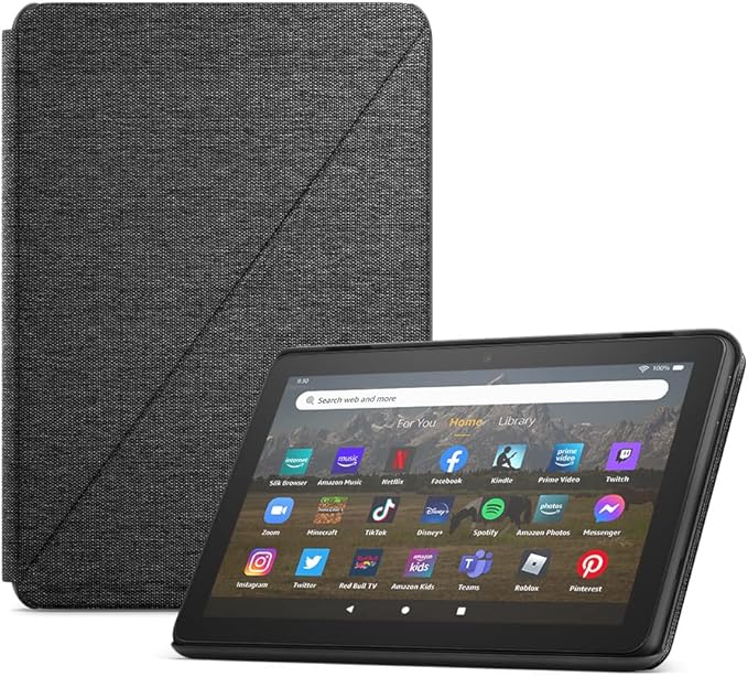 Amazon Fire HD 8 Tablet Cover (Only compatible with 12th generation tablet), Black