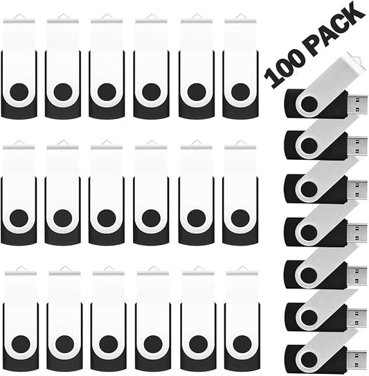1GB Bulk Flash Drive 100 Pack EASTBULL USB 2.0 Flash Drives Bulk Thumb-Drives Bulk USB Drives Pack for Data Storage (Black)