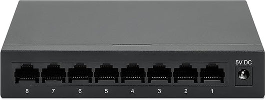 Intellinet 8-Port Gigabit Ethernet Network Switch - Ethernet Splitter - Unmanaged | Plug & Plug | Fanless Metal Housing - for Computer Networking Hub, Desktop – 3 Year Warranty – 530347