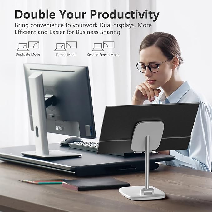 17.3" Portable Monitor 1080P FHD 144Hz Narrow Edge Laptop Monitor USB C HDMI Gaming Computer IPS HDR Screen, Travel Monitor for PC Mac Phone Xbox PS5 Switch Laptop w/Smart Cover & Speakers