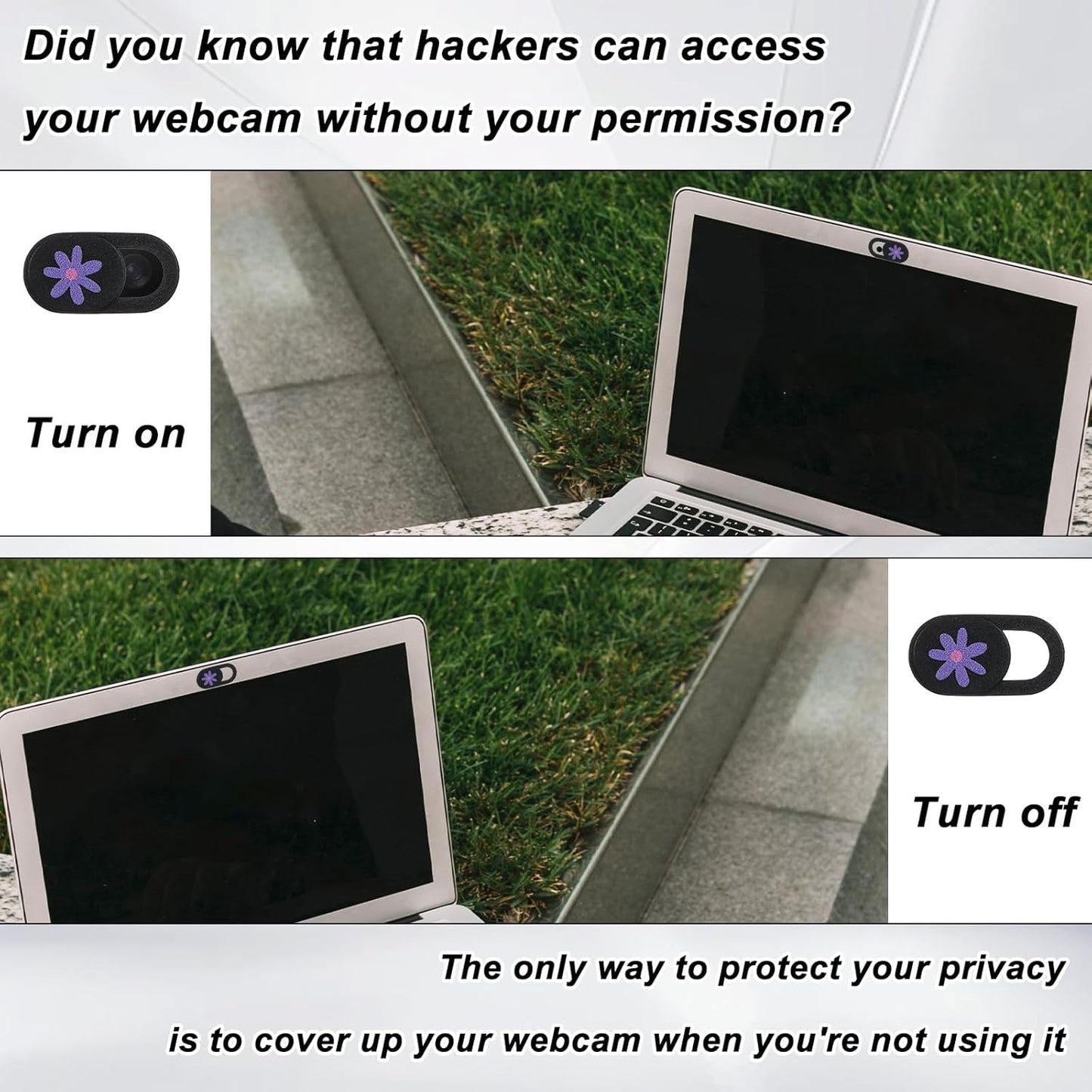 3 Pack Flower Laptop Camera Cover Slide, Flower Universal Webcam Cover Slide 0.027 Inch Ultra Thin Camera Privacy Covers for Laptop, Computer, Phone