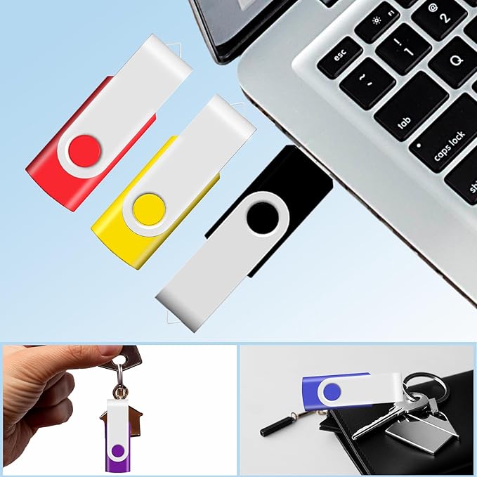 USB 16GB Flash Drive 10 Pack, Memory Stick 16 GB 10 PCS JBOS Swivel Thumb Drives Gig Stick USB2.0 Pen Drive for Fold Digital Date Storage Data Traveler Flash Stick USB Stick, Mixed Colors
