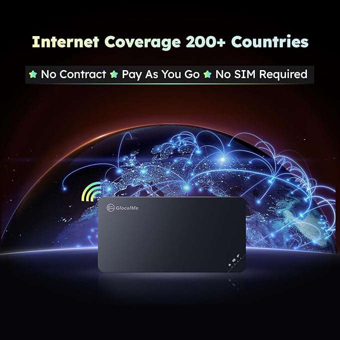 GlocalMe U3 4G LTE Mobile Hotspot Device with 10GB US/CA/MX Data 30 Days, Portable WiFi Hotspot for Travel in 200+ Countries, No SIM Card Needed, 10 Connected Devices, Pocket WiFi (U3 with 10GB)
