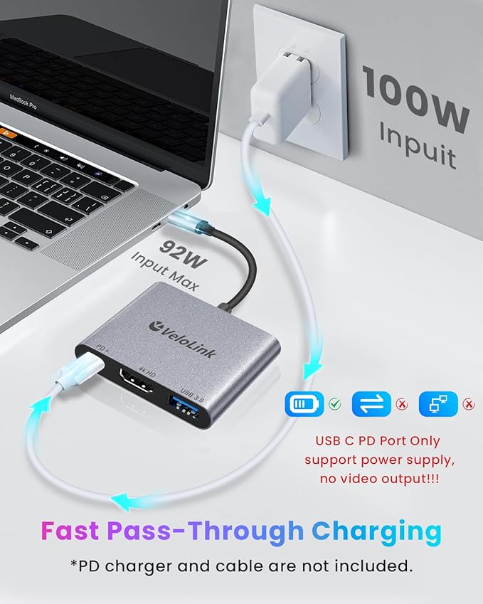 USB c to hdmi Adapter/usbc hdmi/usbc to HD,USB-c to HD Display with PD Charger 4K30Hz HD to USBC Adapter, Typec C Hub Multiport AV Converter Compatible with MacBook,Laptops, (USBCHd 4K30)