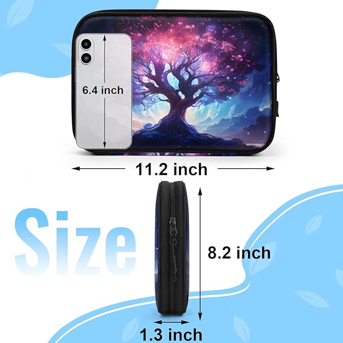 Tree of Life Electronics Travel Organizer Case, Tech Accessories Cable Storage Bag for Cords, Charger, Phone, Hard Drive