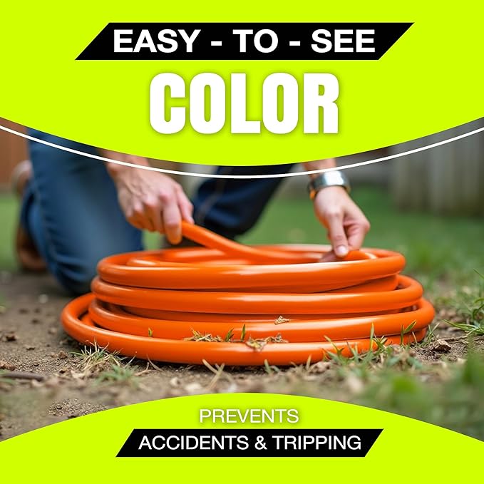 100ft Outdoor/Indoor Extension Cord 16/3 Gauge Heavy Duty 3 Prong SJTW, Waterproof, Flexible Cold-Resistant Long Power Cord,10A 125V 1250W, Orange by LifeSupplyUSA