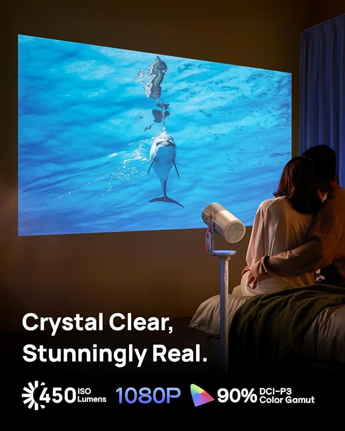 XGIMI MoGo 4 2025 NEW Portable Projector, Google TV with Licensed Netflix, 360° Adjustable Stand, 2.5 Hours of Playtime, 2 x 6W Harman Kardon, Outdoor Projector, Wifi, Bluetooth, Include Sunset Filter