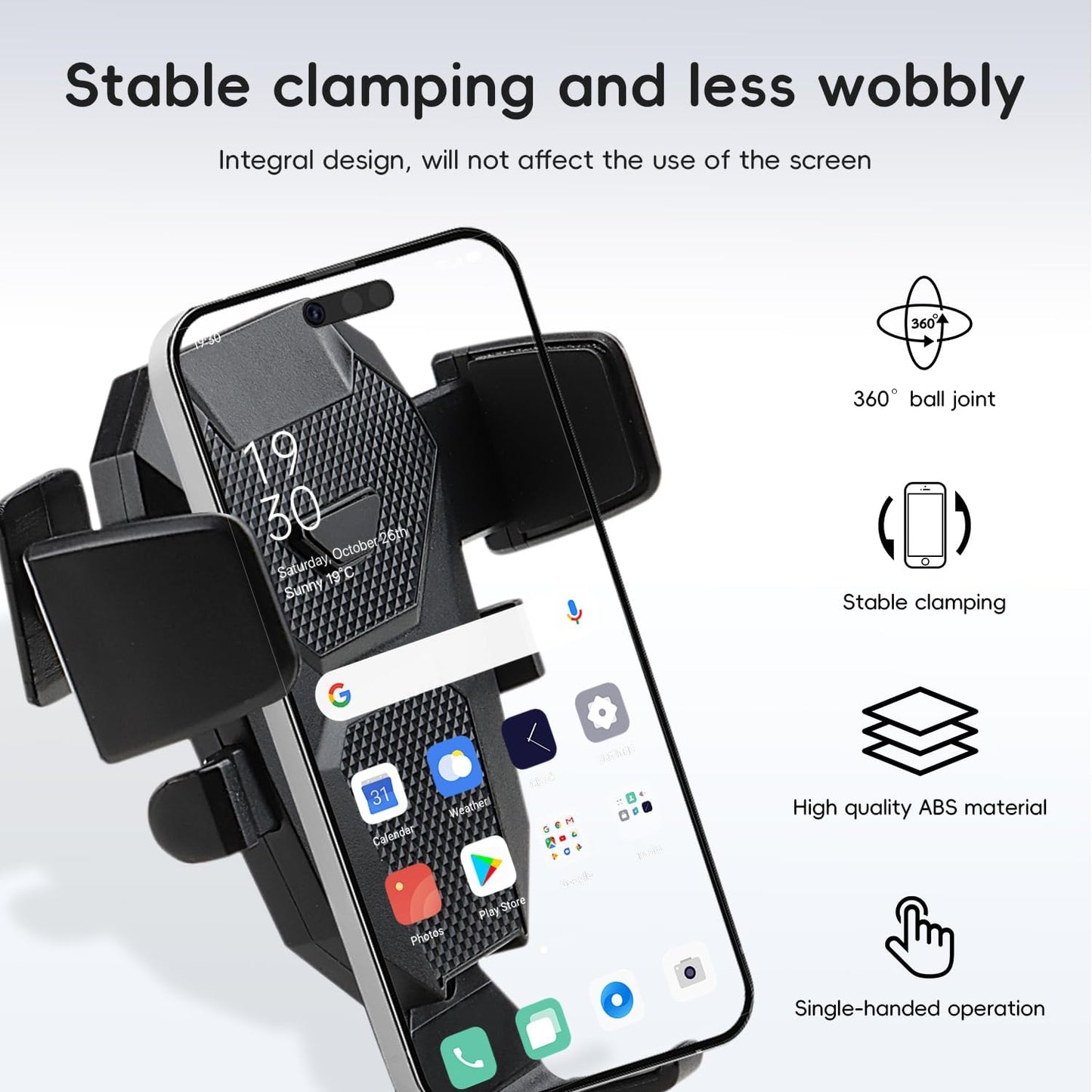 auovo Car Phone Holder Compatible with Toyota Grand Highlander 2024 2025 2026 Accessories Screen Phone Mount Cell Phone Automobile Cradles Hands-Free 360 Degree Rotation