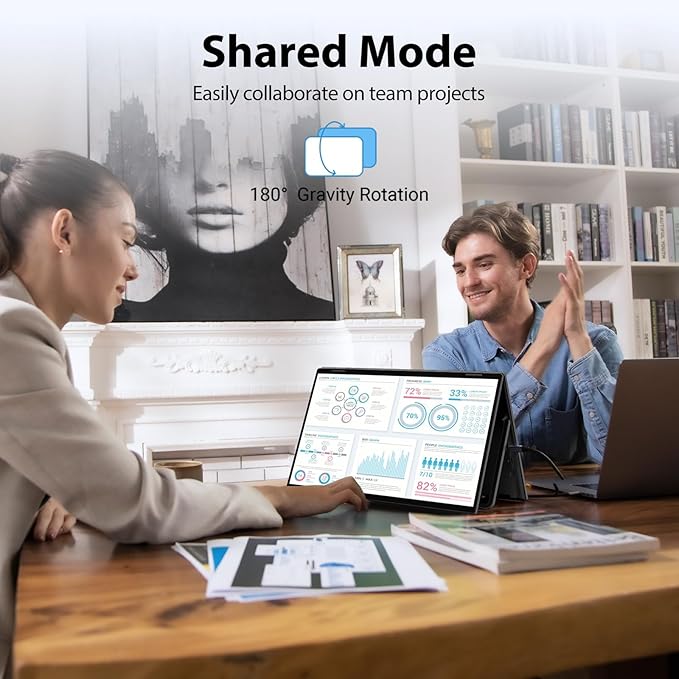 InnoView Laptop Screen Extender 15.6" Dual Portable Monitors Built-in Speakers 1080P FHD Stacked Folding Triple Monitor HDMI USB-C Portable Dual Monitor for Laptop Windows Mac (No Driver Needed)