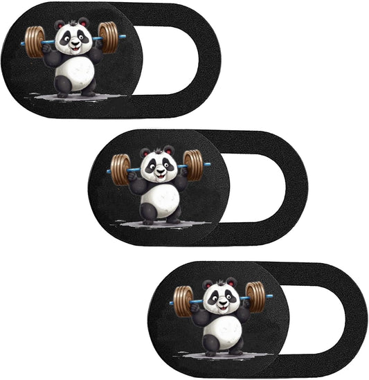 3PCS Phone Camera Cover, 0.02 Inch Laptop Webcam Cover Slide Cover, Webcam Privacy Cover, Keep Your Privacy Safe (Panda is Sleeping - Black)