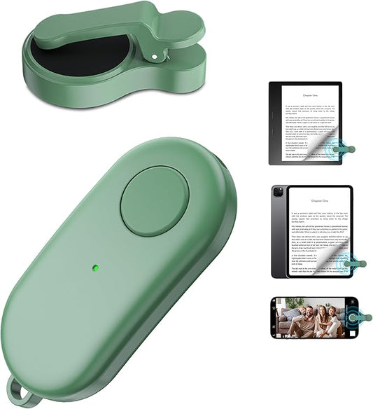 Remote Control Page Turner for Kindle Paperwhite Oasis Kobo eReaders,Kindle Clicker Page Turner Accessories for iPhone,iPad, Android Tablets Reading Novels,Camera Video Record&Shutter Selfie (Green)