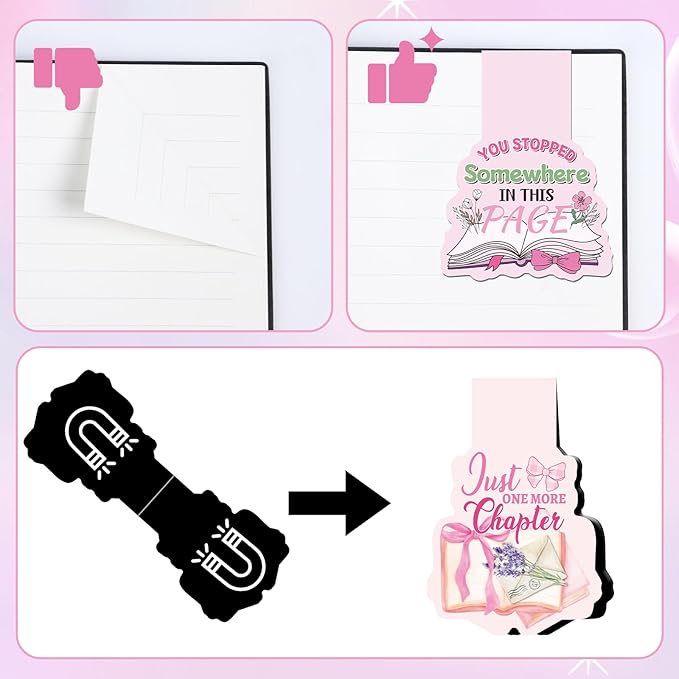 Funny Reading Magnetic Bookmark - 8Pcs Books Flower Book Mark Magnets Fun Cute Bookmarks Magnetic Books Hot Girls Page Clip Gift for Women Bookish Book Lover Students Teacher Office