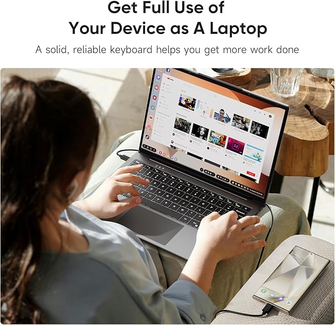 Portable Monitor with Keyboard, 14.1Inch Lapdock Monitor Built-in 5000mAh Battery, 1080P HDR IPS Portable Display for Laptop, Steam Deck, Nintendo Switch, Windows, Mac