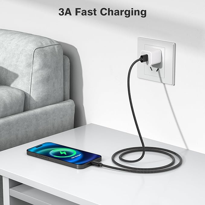 Elebase for iPhone 17 Pro Max Car Charger Cable 1.5/3.3/6.6FT 3 Pack,USB A to Type C Charging Cord for New Apple 16 15 Pro Max Plus,iPad Pro 2024 2022 2021 2020 2018 iPad Air 5 4 iPad mini 8 7 6