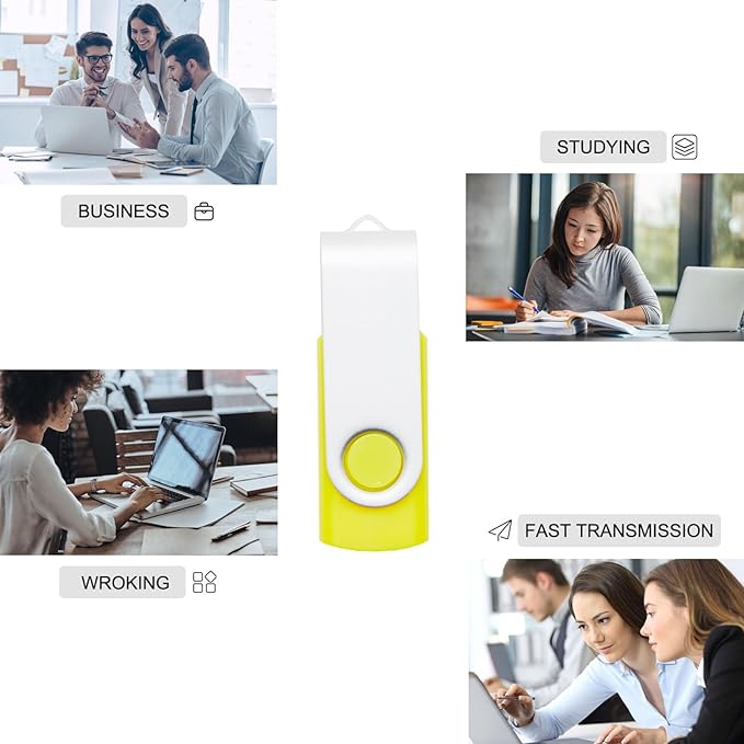 20 Pack 16GB USB Flash Drives in 5 Random Colors USB 2.0 Wholesale Lot Bulk Memory Sticks (20 Pack, 16GB)