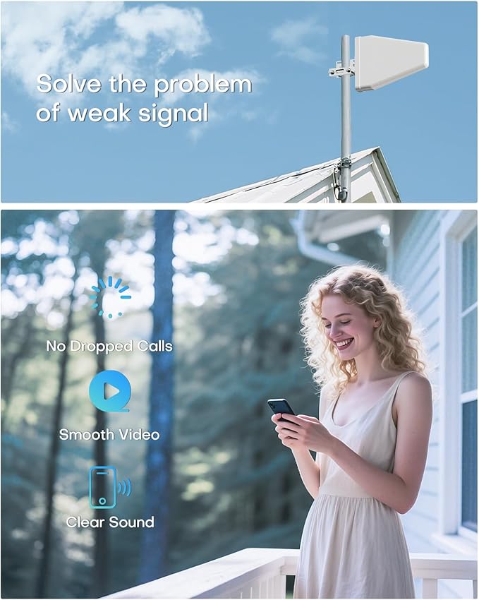 Cell Phone Booster for Home Office Multi-Room, Cell Phone Signal Booster for All U.S Carriers, 4500sq ft, Verizon Cell Signal Booster Boost 5G for AT&T, T-Mobile 72dB Gain Antennas 2025 Upgrade of 5S