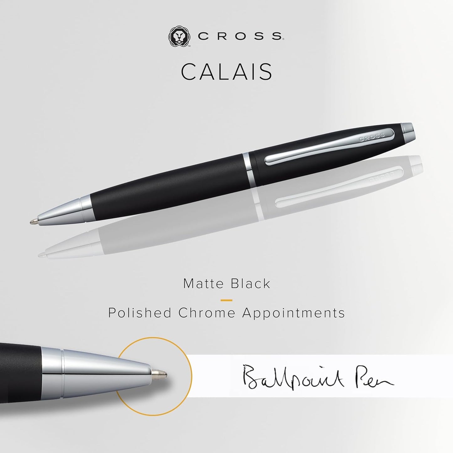 Cross Calais Refillable Ballpoint Pen Presented in a Luxury Gift Box - Medium Point, Black Ink, Matte Black