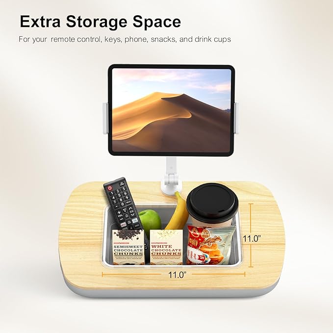 UPERGO Tablet Kindle Stand Pillow, iPad Pillow Holder for Lap with Soft Bean Bag, Fits 4.7 to 12.9 Inch Tablets, Ideal for Hands-Free Reading and Relaxation on Sofa, Couch, Bed, Car