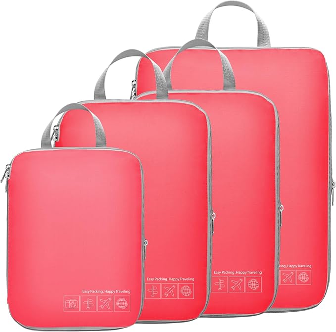 Cambond Compression Packing Cubes for Travel Women - Travel Bags Luggage Organizers Travel Essentials Compression Cubes for Travel Carry on Suitcases Organizer