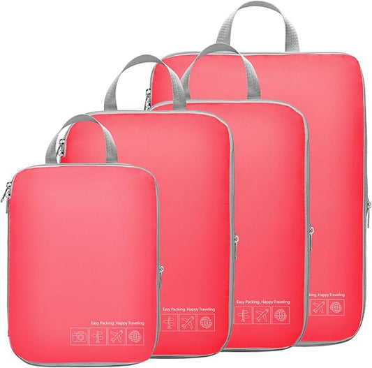 Cambond Compression Packing Cubes for Travel Women - Travel Bags Luggage Organizers Travel Essentials Compression Cubes for Travel Carry on Suitcases Organizer