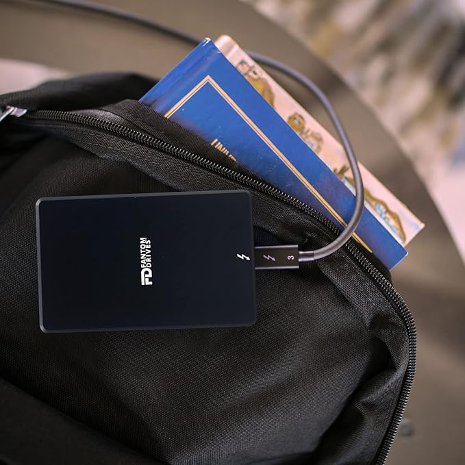 Fantom Drives - 4TB External 3D NAND TLC Portable Solid State Drive - Thunderbolt 3 & 4 USB 3.2 Type-C - 2800MB/s - Intel Certified -TB3X-2300N4TB