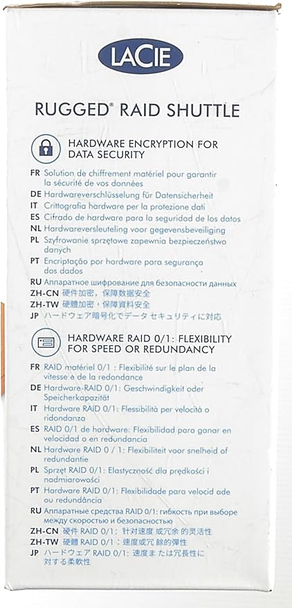 LaCie Rugged Raid Shuttle 8TB External Hard Drive Portable HDD - USB-C USB 3.0 Compatible, Drop Shock Dust Water Resistant, for Mac and PC Computer Desktop Laptop, 1 Mo Adobe CC (STHT8000800)