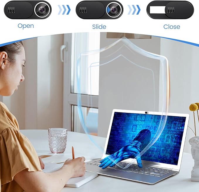Laptop Camera Cover Slide,3 Large+3 Small Ultra Thin Webcam Cover for Laptop,Computer,Tablet,iPhone 6/7/8 Plus and Tesla Model 3/Y Interior Cabin Camera,Web Cam Blocker Protect Your Privacy