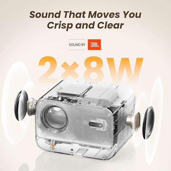 [Sound by JBL & High Brightness] Yaber Projector with WiFi and Bluetooth, Projector 4K Support, Auto Focus/Keystone Correction, 3D Sound Movie Proyector, Portable projector for Home & Outdoor