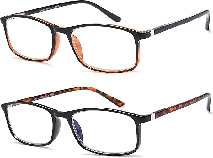 Professional Reading Glasses for Men/Women, Blue Light Blocking Computer Readers with Spring Hinges for Glare and UV Protection