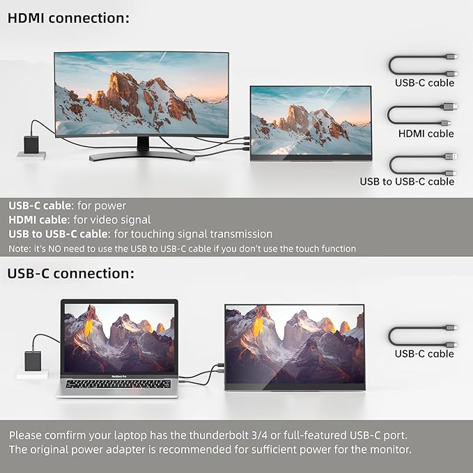 Portable Monitor OLED 15.6 Inch Touchscreen 4K UHD 3840X2160 100% DCI-P3 100000:1 Multi-Touch HDR USB-C HDMI Travel Monitor for Laptop with Kickstand & SleeveCase