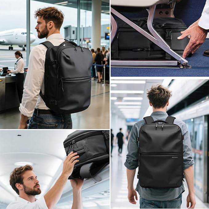 BANGE Travel Backpack with Vacuum Pocket and TSA lock version can hold 15.6 inch Laptop suitable Overnight Flight Approved Anti-theft Bag