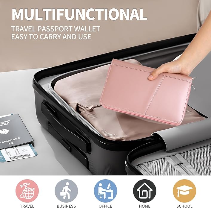 Leather Passport Holder Family, RFID Blocking Passport Wallet, Travel Essentials Premium Wallets