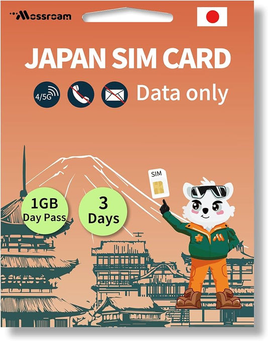 Japan SIM Card – Prepaid Data Plans | 1GB Daily,3 Days | High-Speed 4/5G LTE | No Daily Restrictions | Perfect for Tourists & Business Travelers