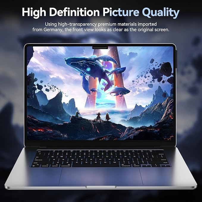 Privacy Screen Protector Compatible with MacBook Air M2 13.6 Inch (2022 Release), Easy On/Off Removable Anti Spy Blue Light Glare Shield Film Laptop Privacy Filter for Apple Mac Air 13" M2 (A2681)